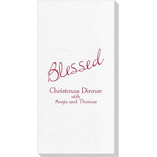 Expressive Script Blessed Deville Guest Towels